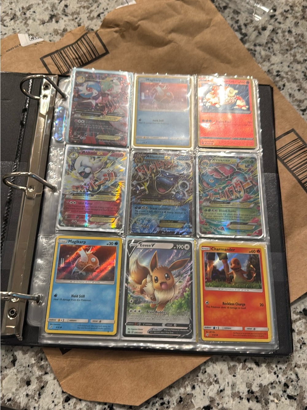 Pokemon Card Binder Page - Blue, Red, Silver, Multicolor